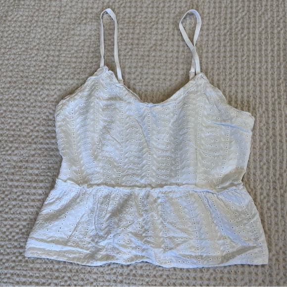 White Peplum Tank Top - Picture 1 of 5